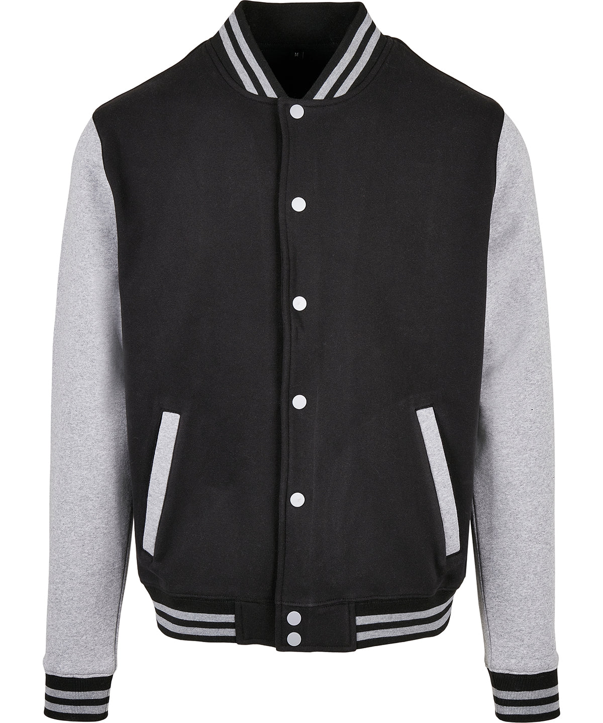 Basic college jacket - BB004 - Black Heather Grey - Customisable Jackets