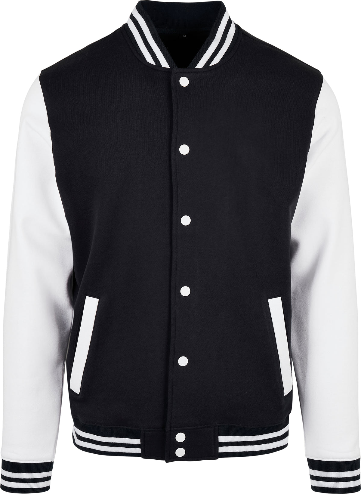 Basic college jacket - BB004 - Black White - Customisable Jackets