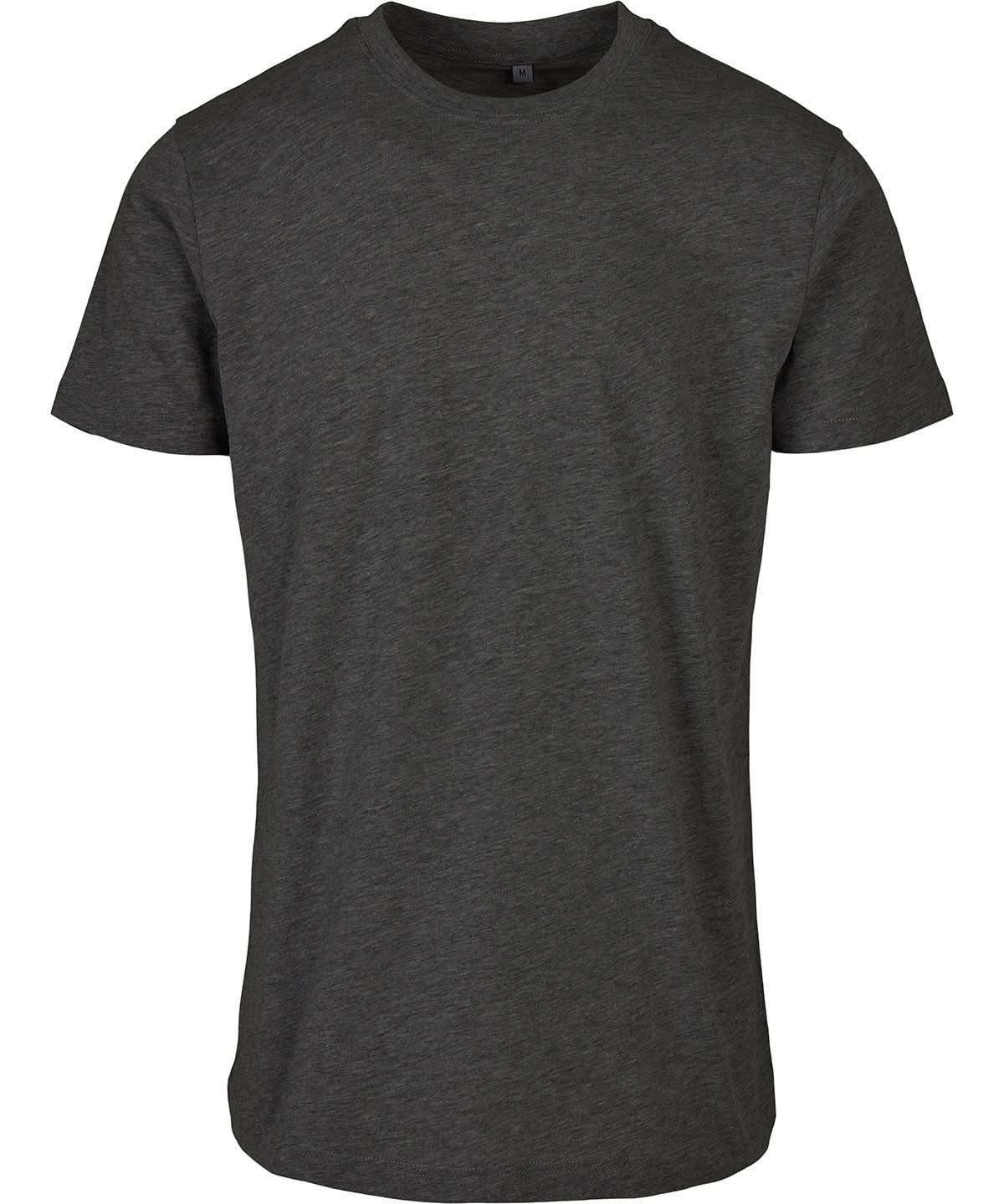 Build Your Brand Basic BYB Basic round neck tee Charcoal BB010 - Charcoal - Customisable T-Shirt