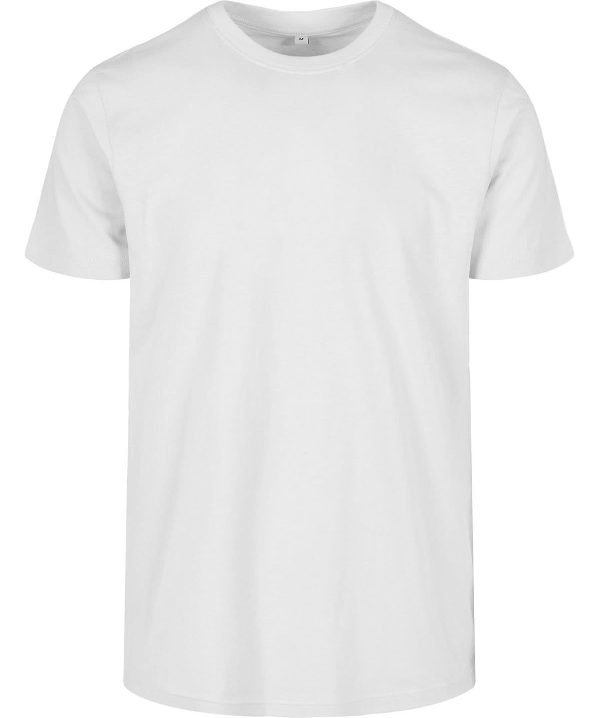 Build Your Brand Basic BYB Basic round neck tee White BB010 - White - Customisable T-Shirt