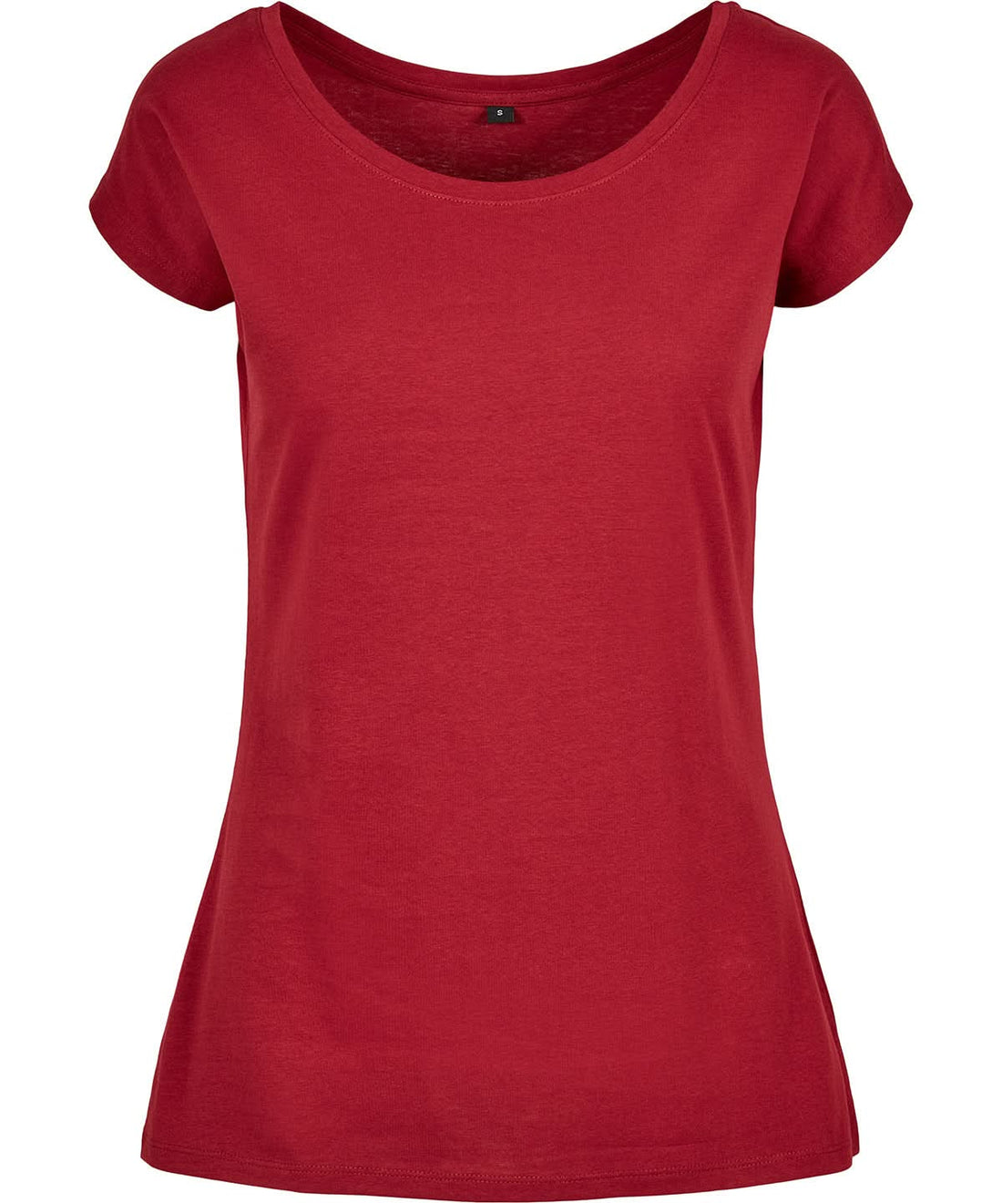 Build Your Brand Basic BYB Womens wide neck tee Burgundy BB013 - Burgundy - Customisable T-Shirt