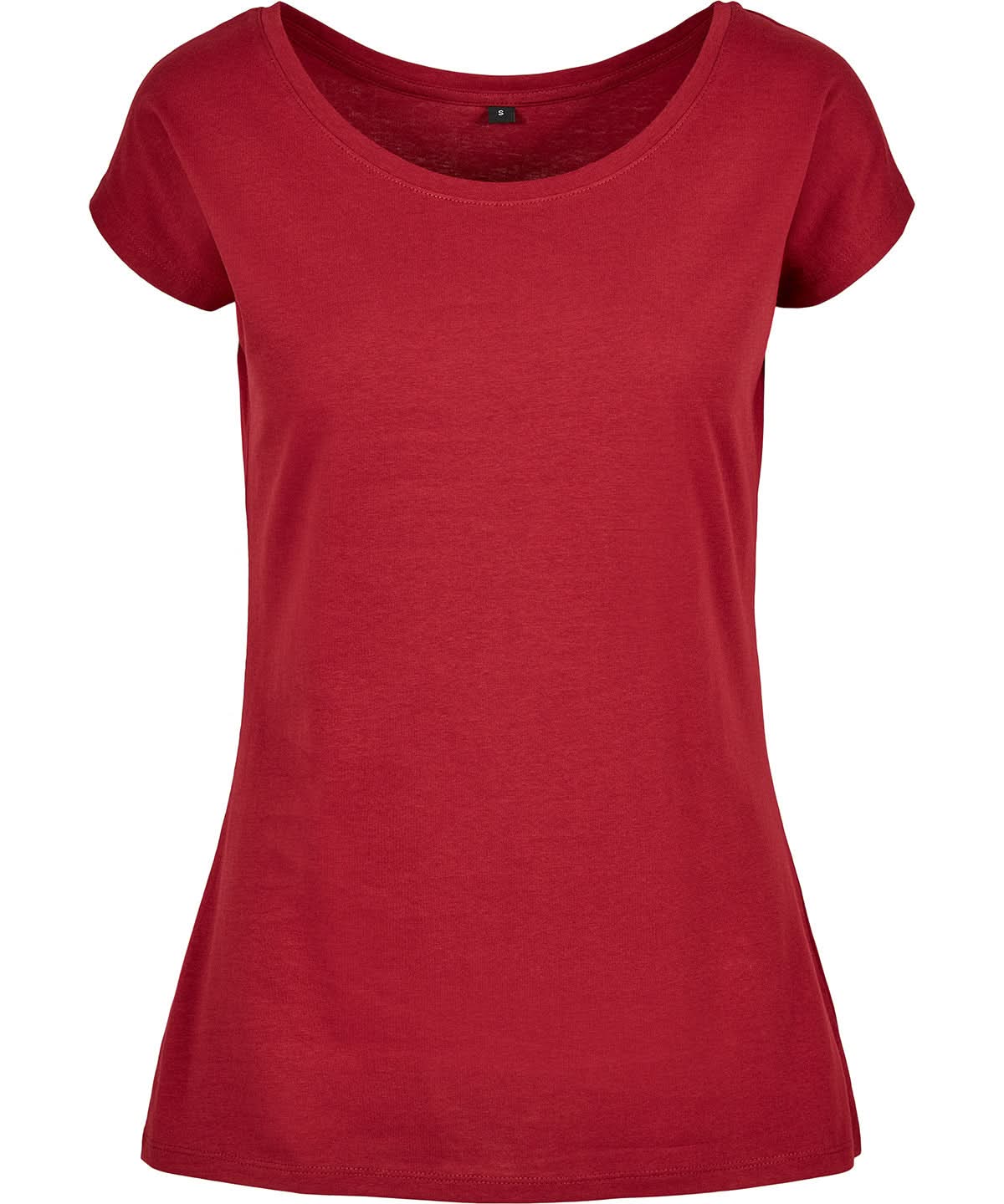 Build Your Brand Basic BYB Womens wide neck tee Burgundy BB013 - Burgundy - Customisable T-Shirt