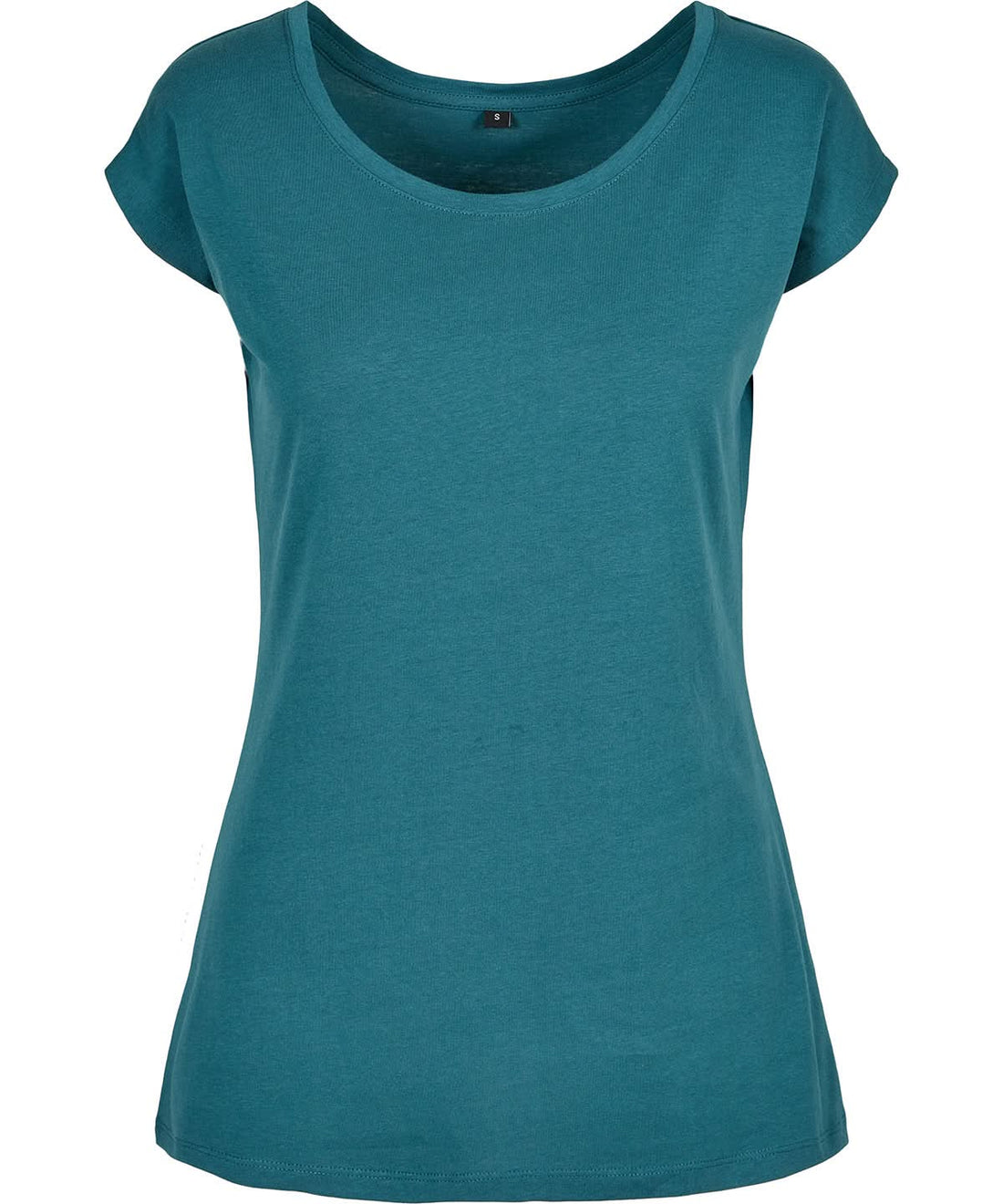Build Your Brand Basic BYB Womens wide neck tee Teal BB013 - Teal - Customisable T-Shirt