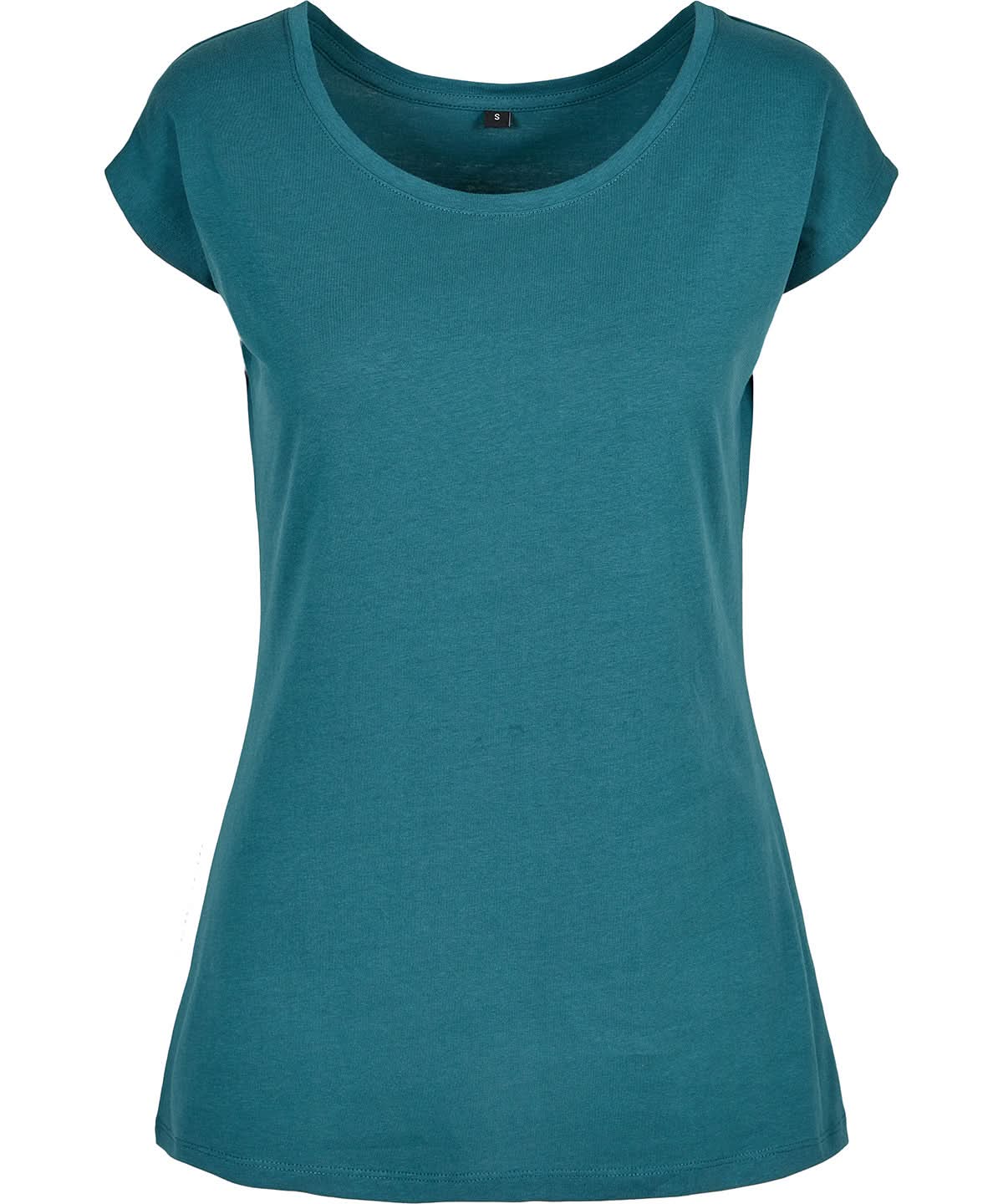 Build Your Brand Basic BYB Womens wide neck tee Teal BB013 - Teal - Customisable T-Shirt