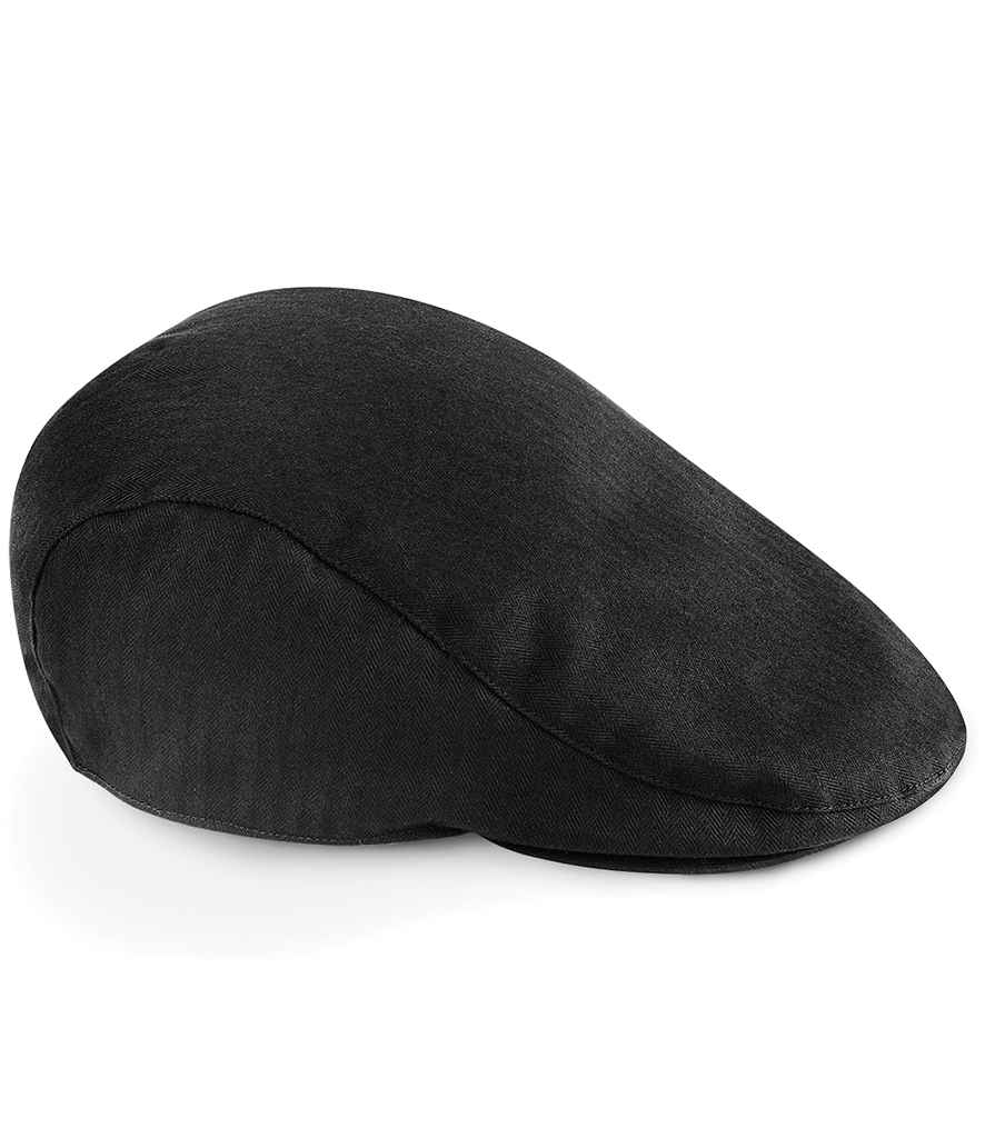 Beechfield Vintage Flat Cap - BB626 - Black - Customisable Headwear