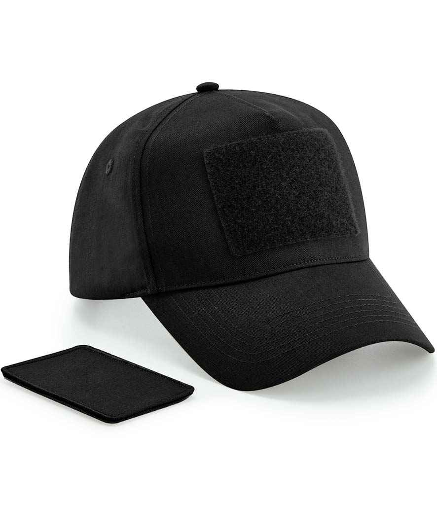 Beechfield Removable Patch 5 Panel Cap - BB638 - Black ONE - Customisable Headwear
