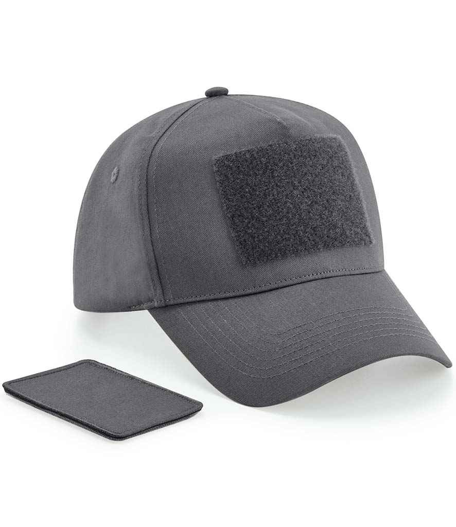 Beechfield Removable Patch 5 Panel Cap - BB638 - Graphite Grey ONE - Customisable Headwear