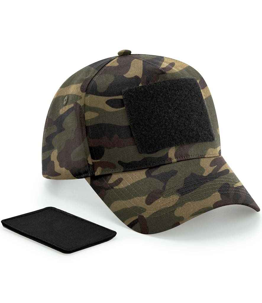 Beechfield Removable Patch 5 Panel Cap - BB638 - Jungle Camo ONE - Customisable Headwear