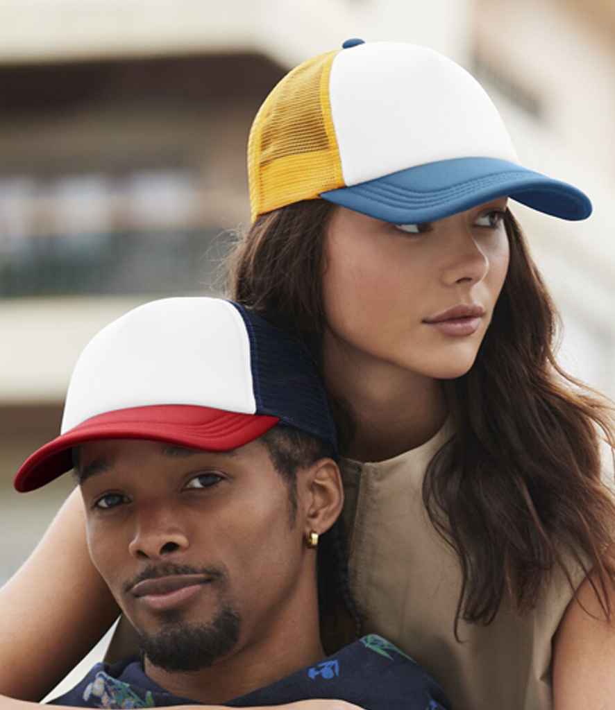 Beechfield Retro 5 Panel Trucker Cap - BB639 - Sunflower Heritage Blue ONE - Customisable Headwear