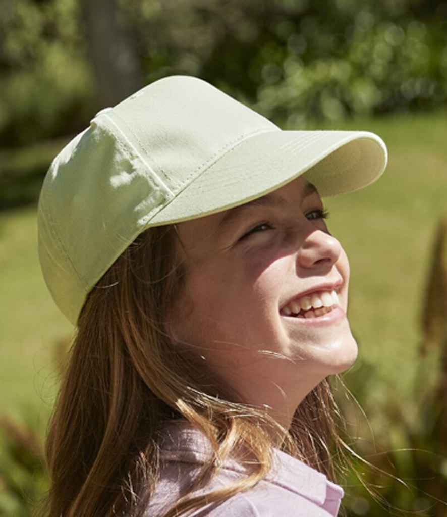 Beechfield Kids Organic Cotton 5 Panel Cap - BB63NB - Pistachio ONE - Customisable Headwear