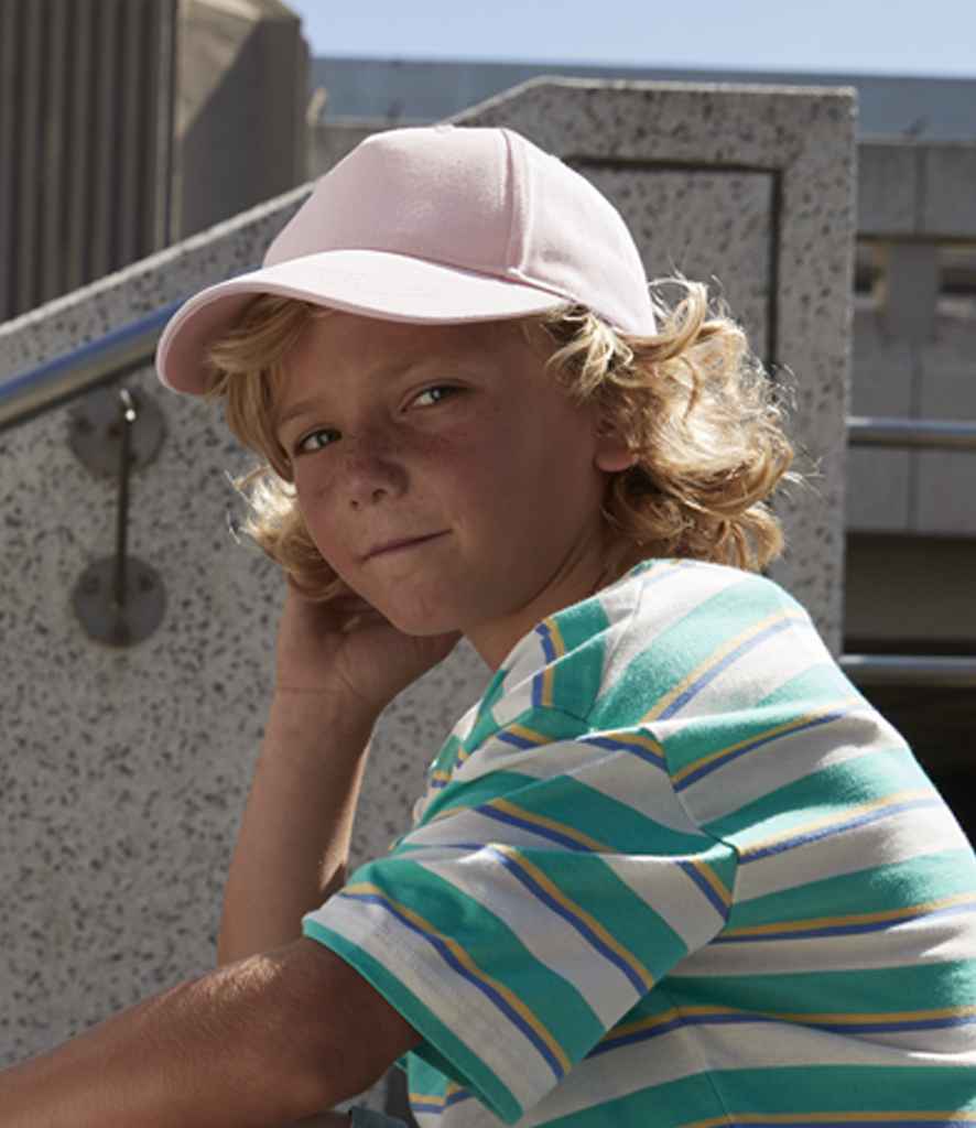 Beechfield Kids Organic Cotton 5 Panel Cap - BB63NB - Powder Pink ONE - Customisable Headwear