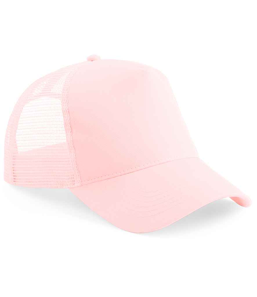 Beechfield Kids Snapback Trucker Cap - BB640B - Pastel Pink Pastel Pink ONE - Customisable Headwear