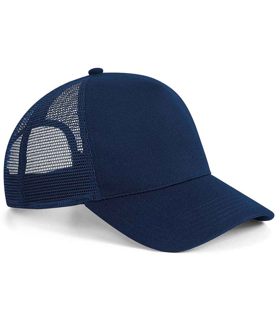 Beechfield Microknit Snapback Trucker Cap - BB642 - French Navy ONE - Customisable Headwear