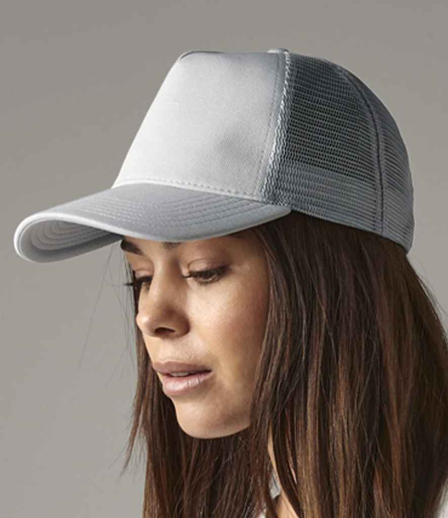 Beechfield Microknit Snapback Trucker Cap - BB642 - Light Grey ONE - Customisable Headwear
