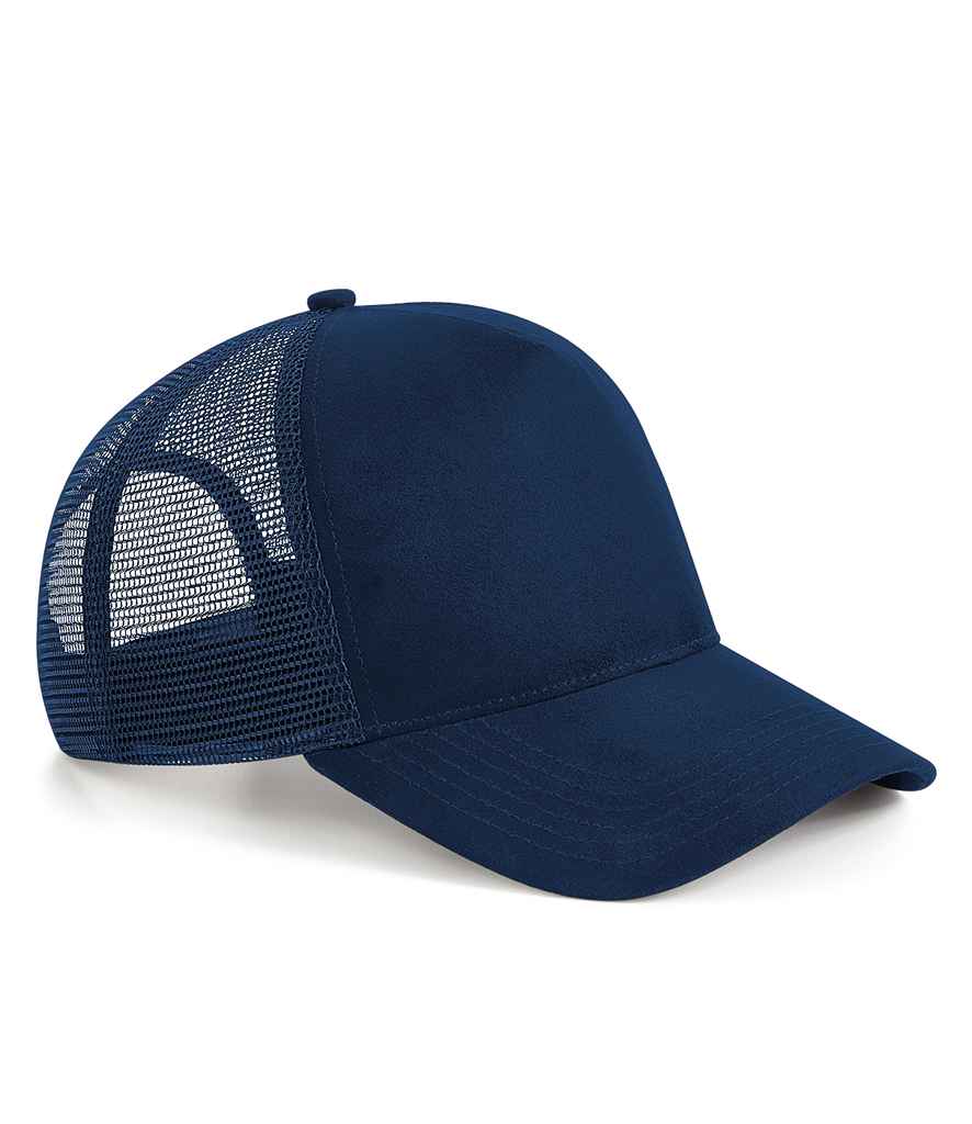 Beechfield Suede Snapback Trucker Cap - BB643 - French Navy ONE - Customisable Headwear