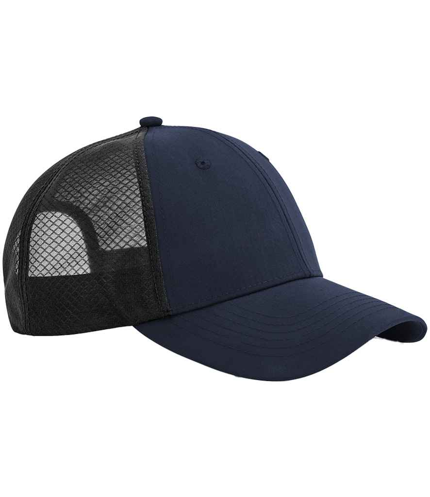 Beechfield Technical Mesh Trucker Cap - BB644R - Navy Black ONE - Customisable Headwear