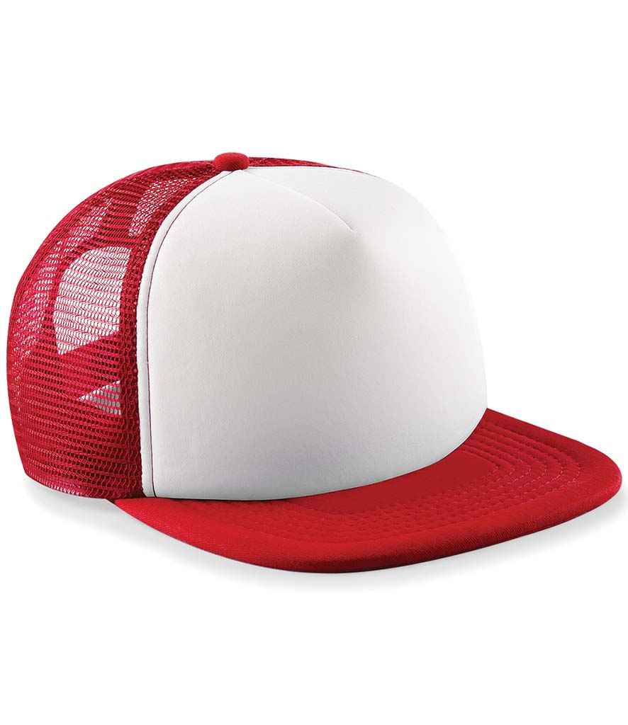 Beechfield Kids Vintage Snapback Trucker Cap - BB645B - Classic Red White ONE - Customisable Headwear