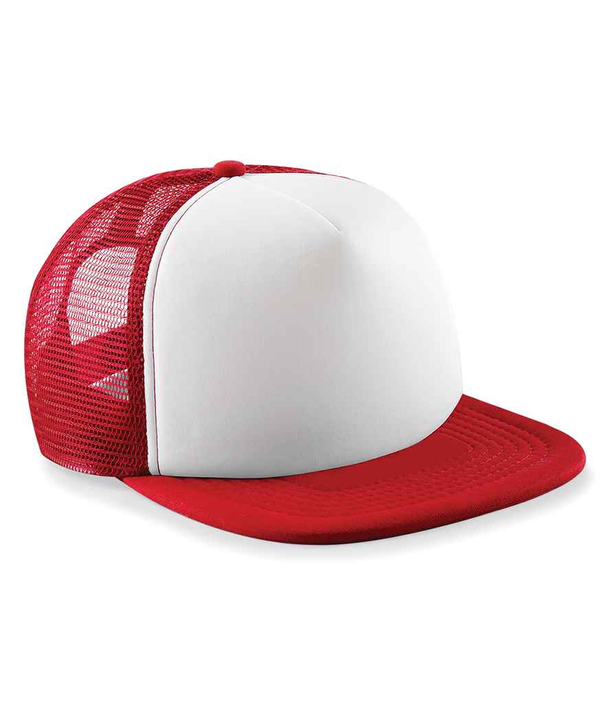 Beechfield Vintage Snapback Trucker Cap - BB645 - Classic Red White ONE - Customisable Headwear