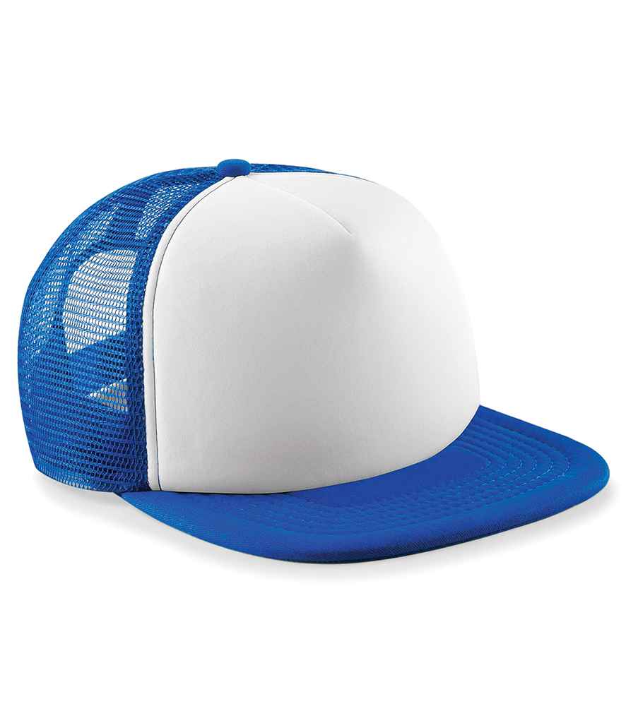 Beechfield Vintage Snapback Trucker Cap - BB645 - Bright Royal White ONE - Customisable Headwear