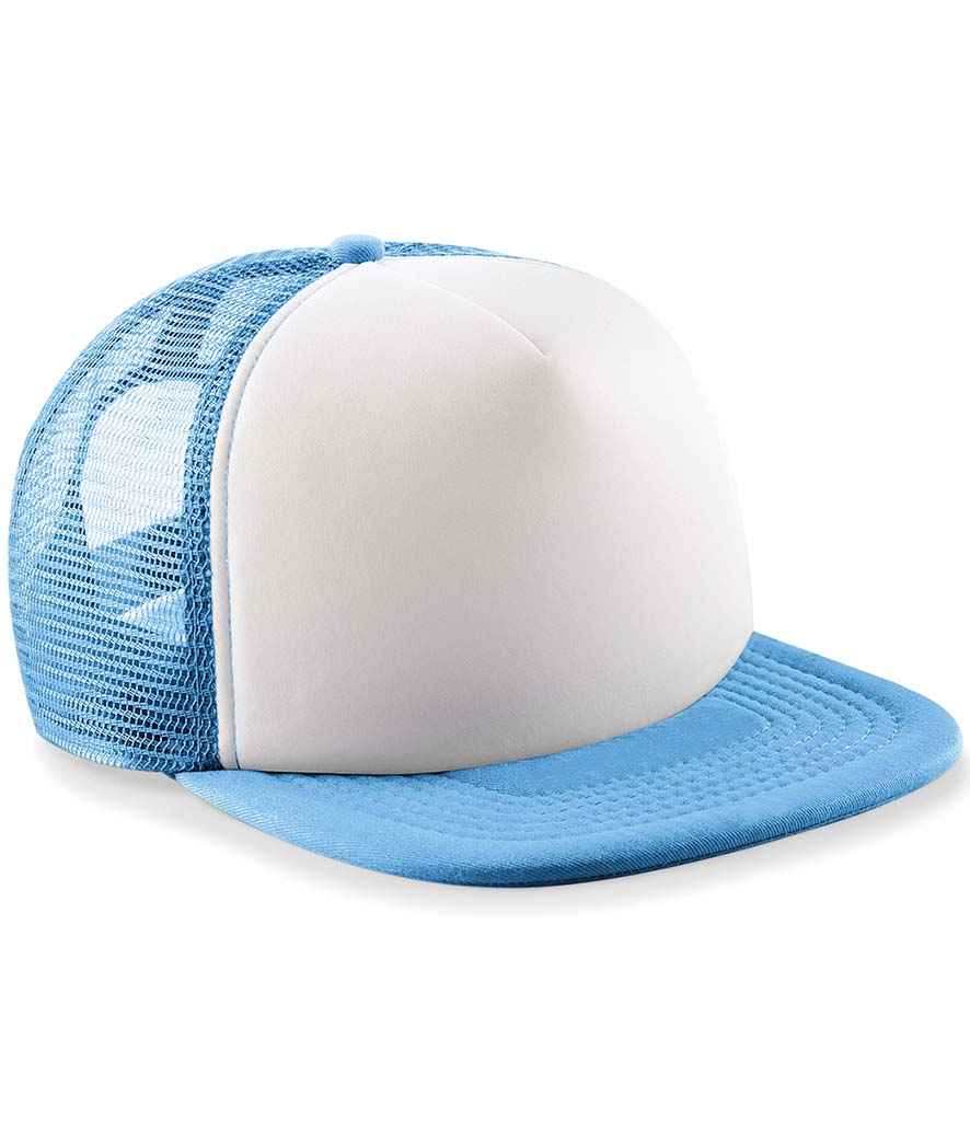 Beechfield Vintage Snapback Trucker Cap - BB645 - Sky Blue White ONE - Customisable Headwear