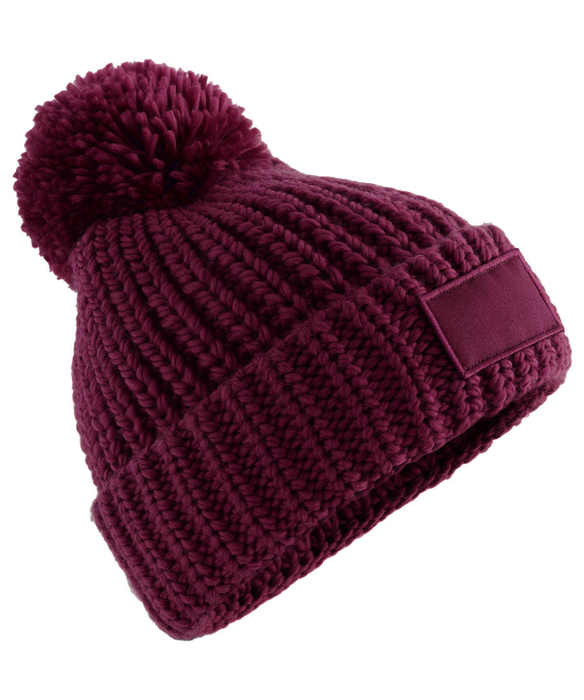 Toasty patch beanie - BC329 - Burgundy One size - Customisable Beanies