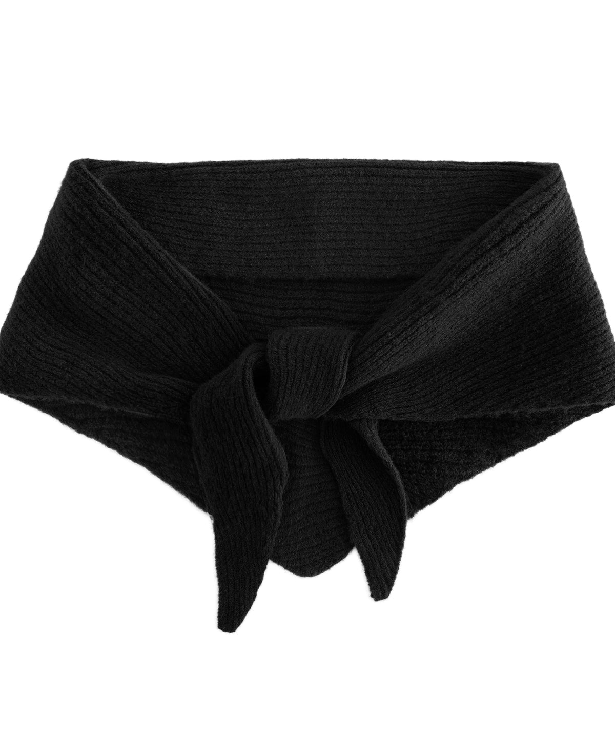 Knitted triangle scarf - BC402 - Black One size - Customisable Scarves