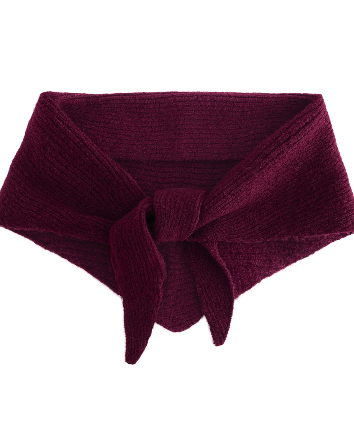 Knitted triangle scarf - BC402 - Burgundy One size - Customisable Scarves