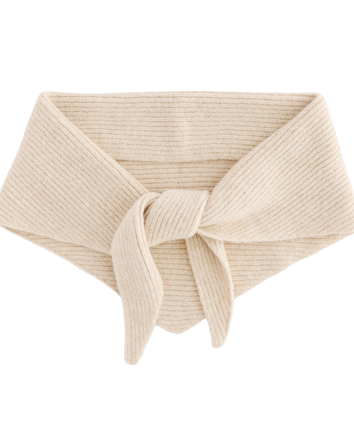 Knitted triangle scarf - BC402 - Oatmeal One size - Customisable Scarves