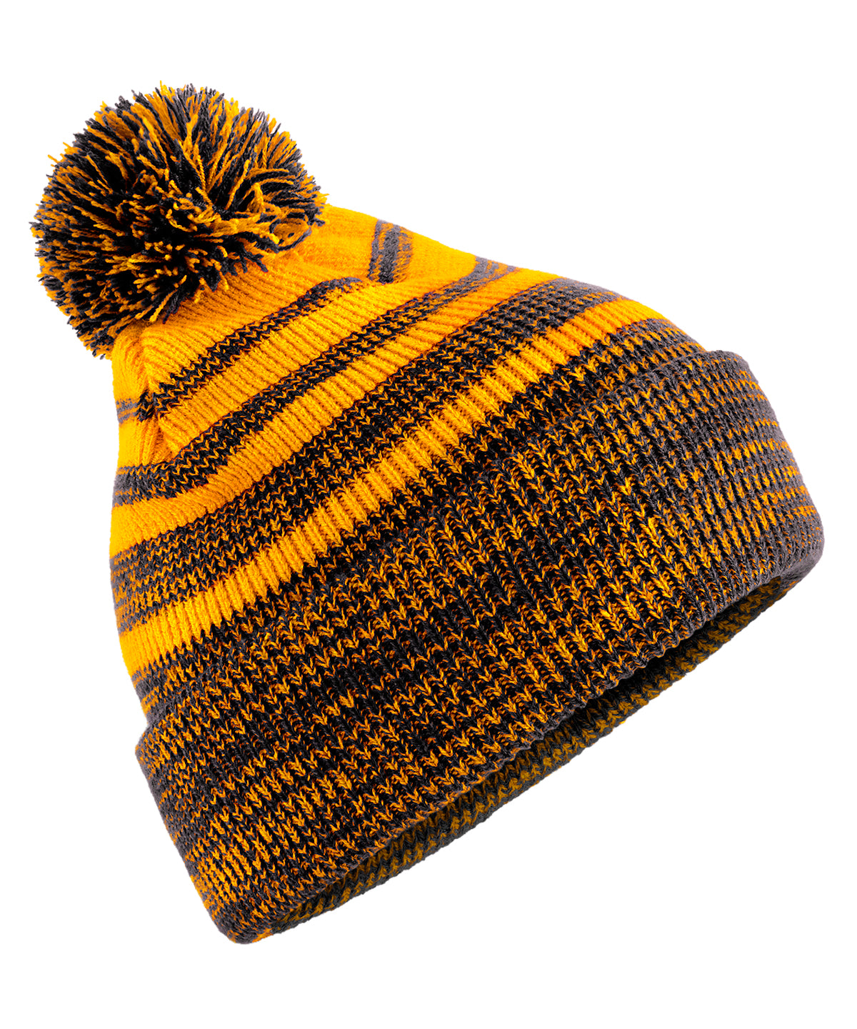 Team stripe beanie - BC476 - Gold Black One size - Customisable Beanies