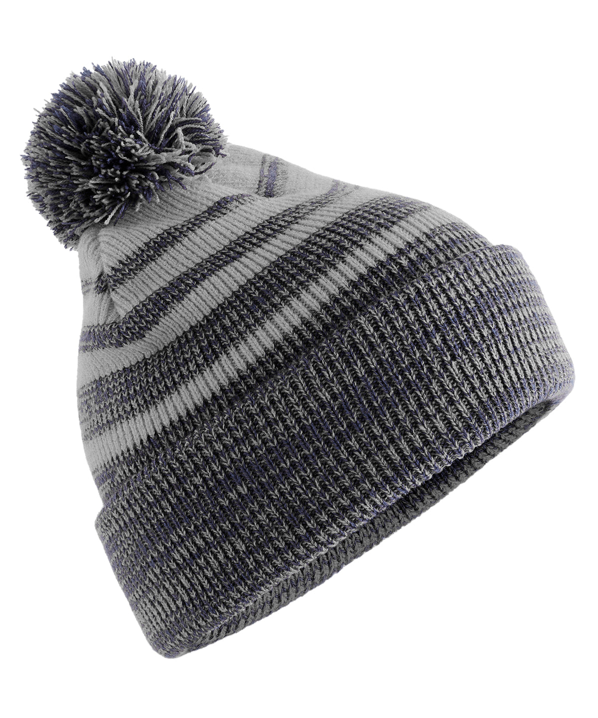 Team stripe beanie - BC476 - Grey Navy One size - Customisable Beanies