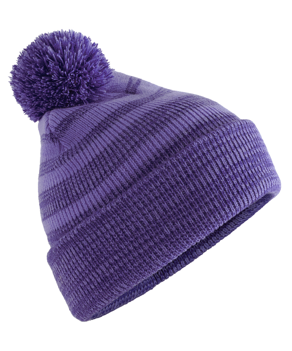Team stripe beanie - BC476 - Purple One size - Customisable Beanies