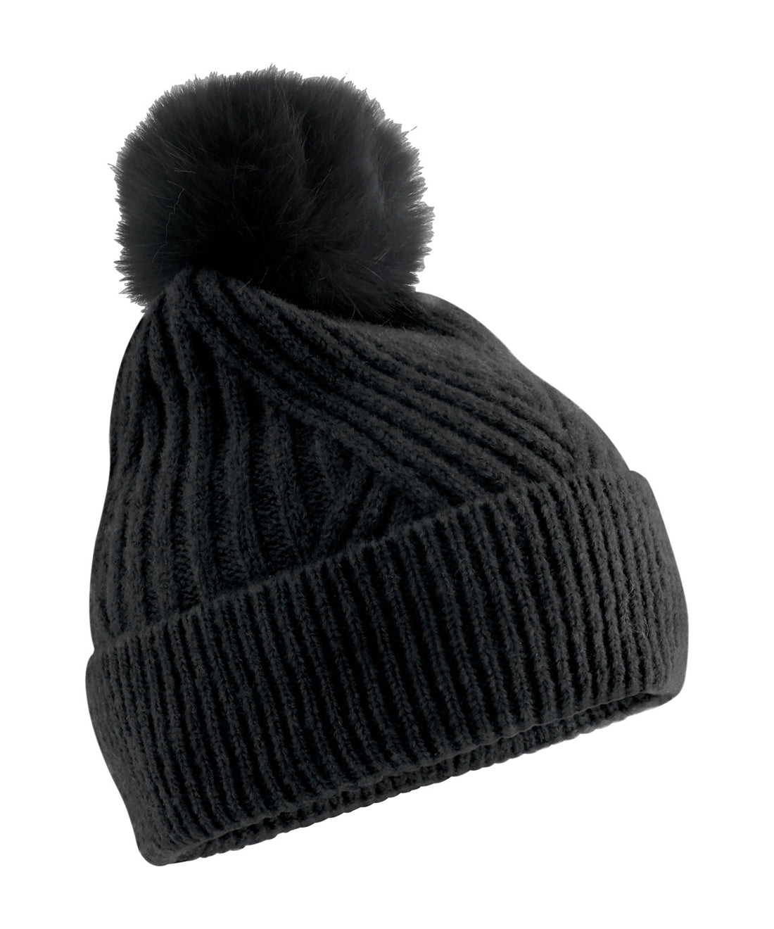 Snow luxe beanie - B529 - Black One size - Customisable Beanies