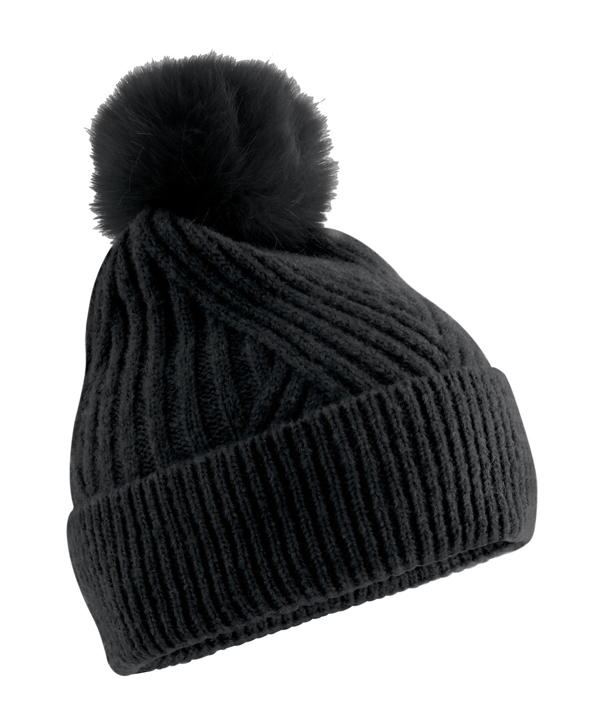 Snow luxe beanie - BC529 - Black One size - Customisable Beanies