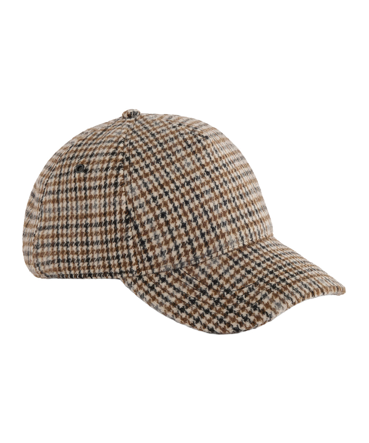 Wool blend check cap - BC625 - Tan Houndstooth One size - Customisable Caps
