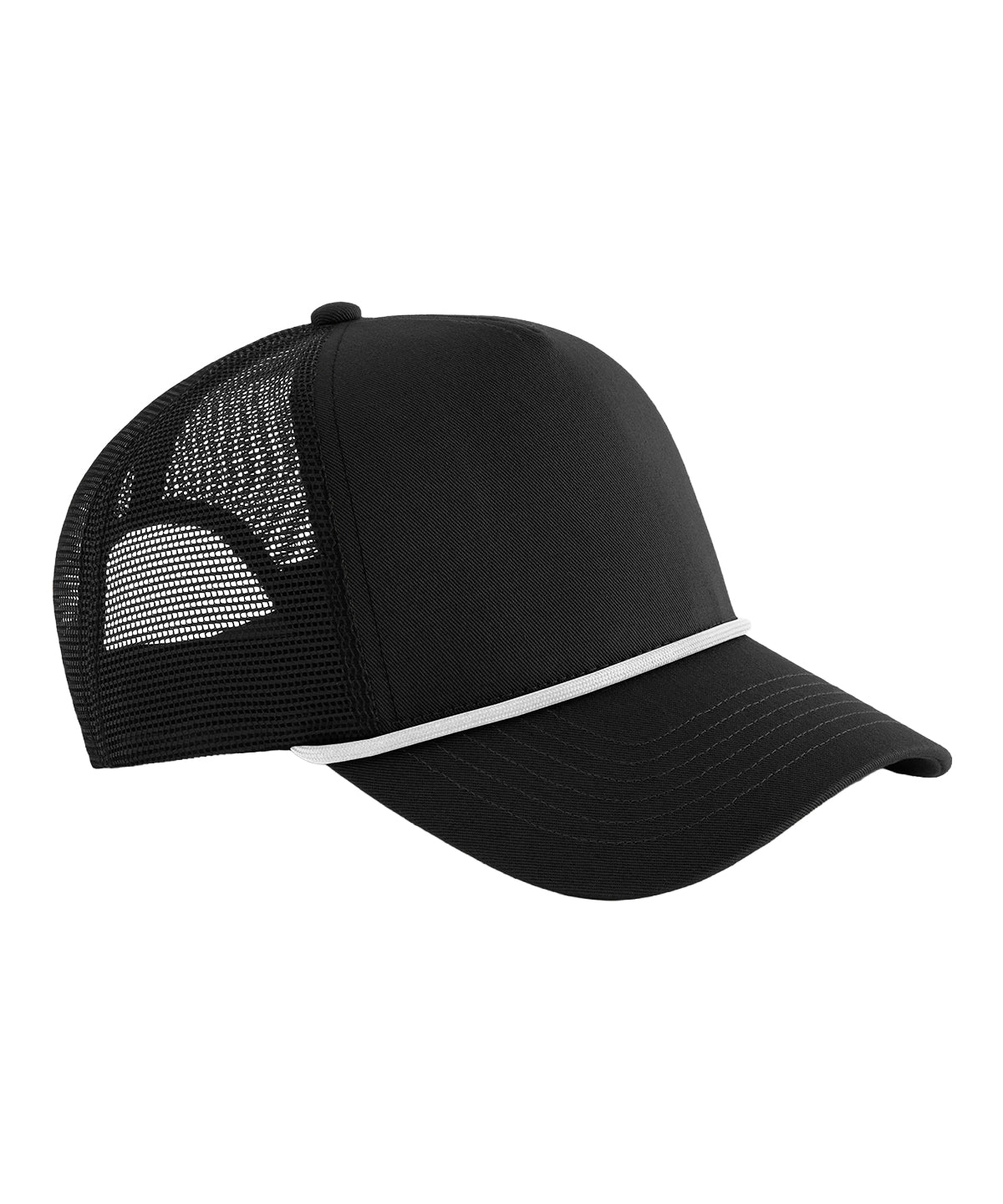 5-panel rope trucker - BC633 - Black White One size - Customisable Caps