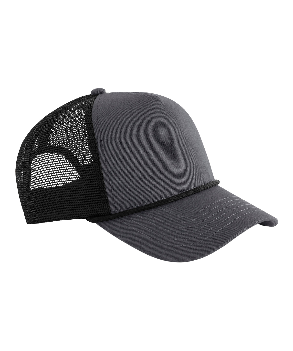 5-panel rope trucker - BC633 - Graphite Grey Black One size - Customisable Caps