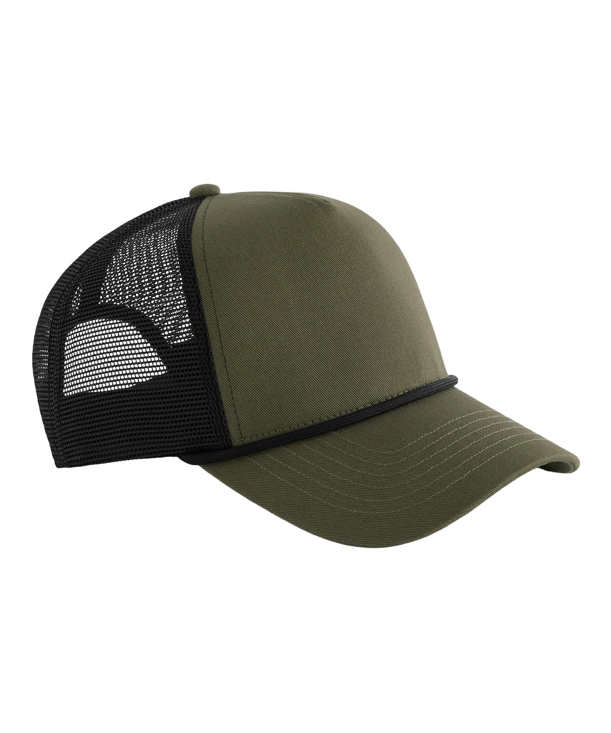 5-panel rope trucker - BC633 - Military Green Black One size - Customisable Caps