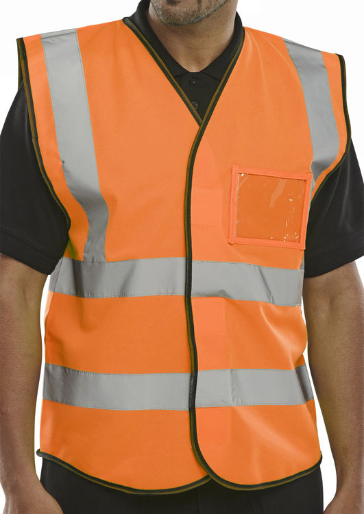 Beeswift Id Vest Hi Vis Bd108 - Orange - Customisable Hi-Vis Vest