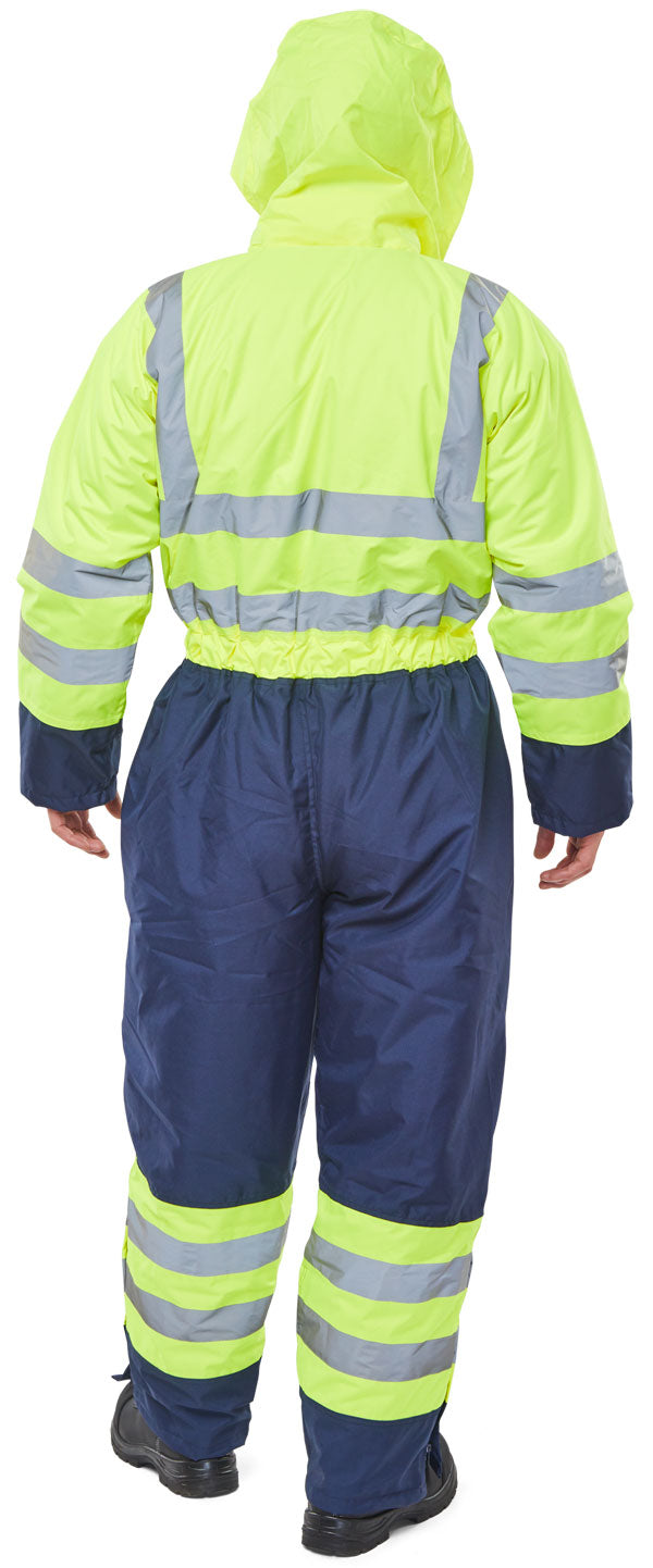 Beeswift Thermal Two Tone Hi Vis Waterproof Overall Bd900 - - Customisable Coveralls
