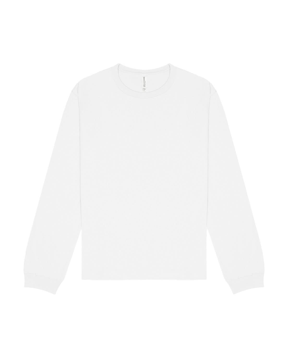 Bella Canvas Unisex long sleeve heavy tee BE151 - White - Customisable T-Shirt
