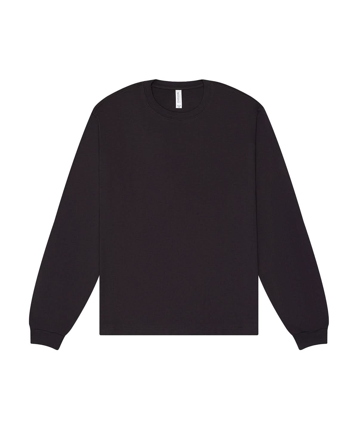 Bella Canvas Unisex heavy boxy long sleeve tee BE156 - Dark Grey - Customisable T-Shirt