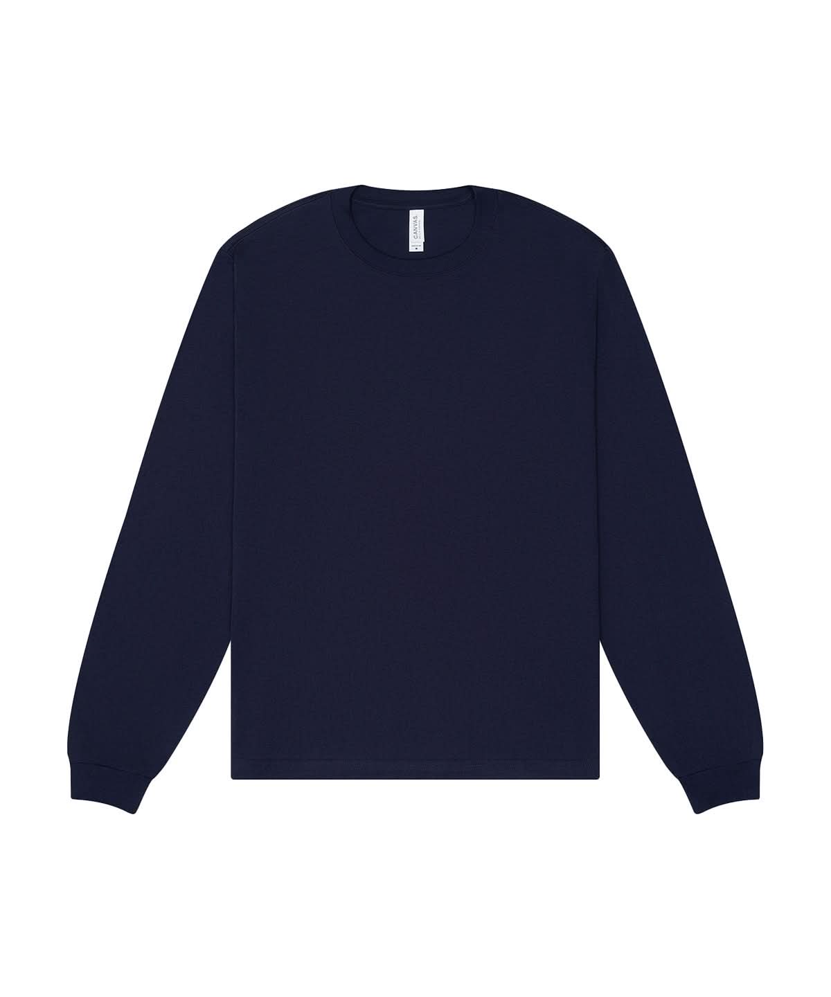 Bella Canvas Unisex heavy boxy long sleeve tee BE156 - Navy - Customisable T-Shirt