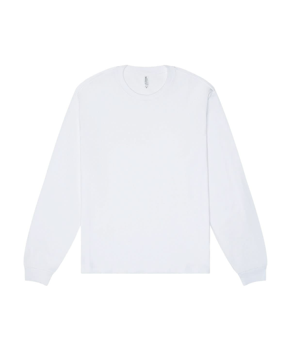 Bella Canvas Unisex heavy boxy long sleeve tee BE156 - White - Customisable T-Shirt