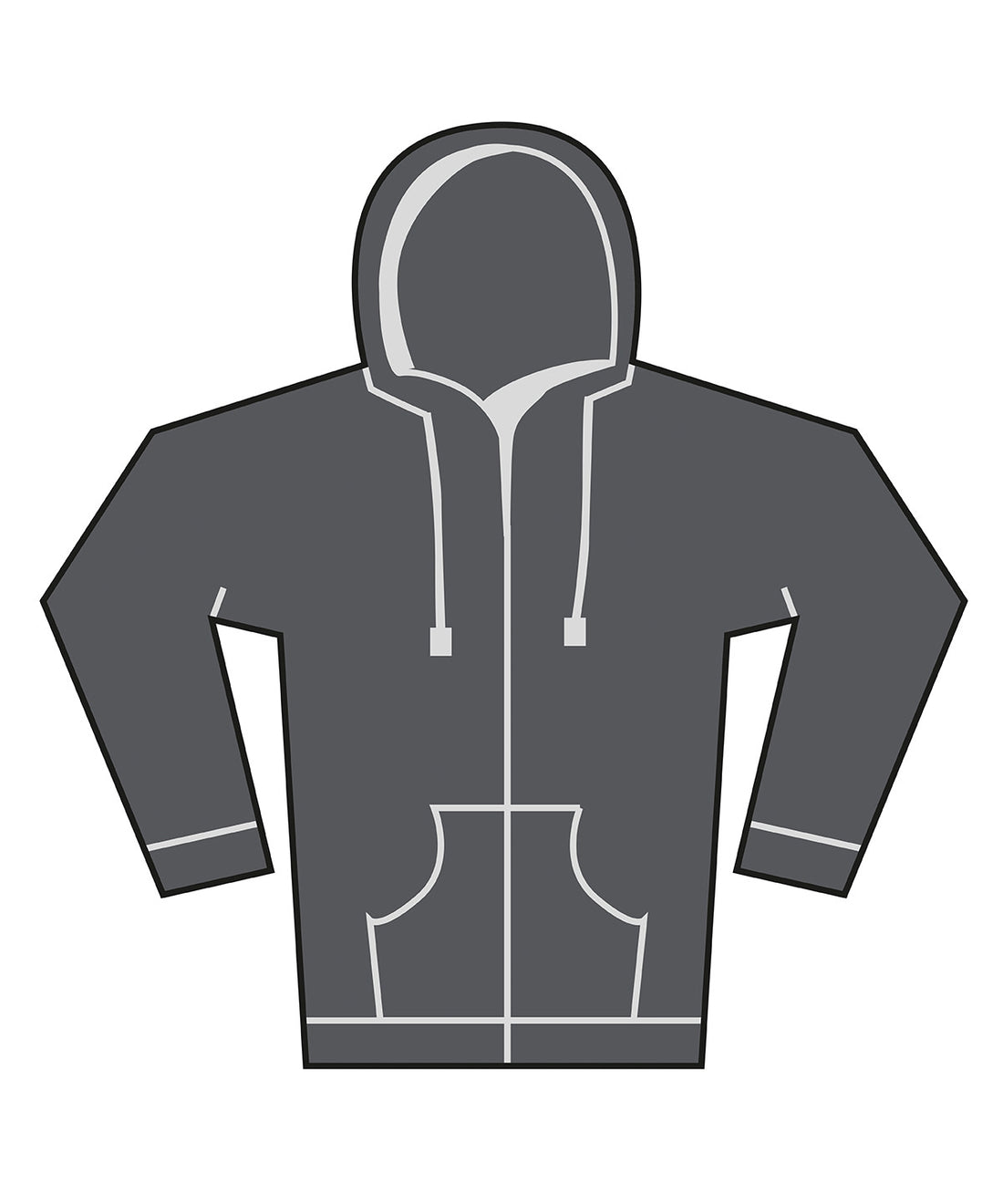 Unisex heavy full-zip hoodie - BE157 - Asphalt - Customisable Hoodies