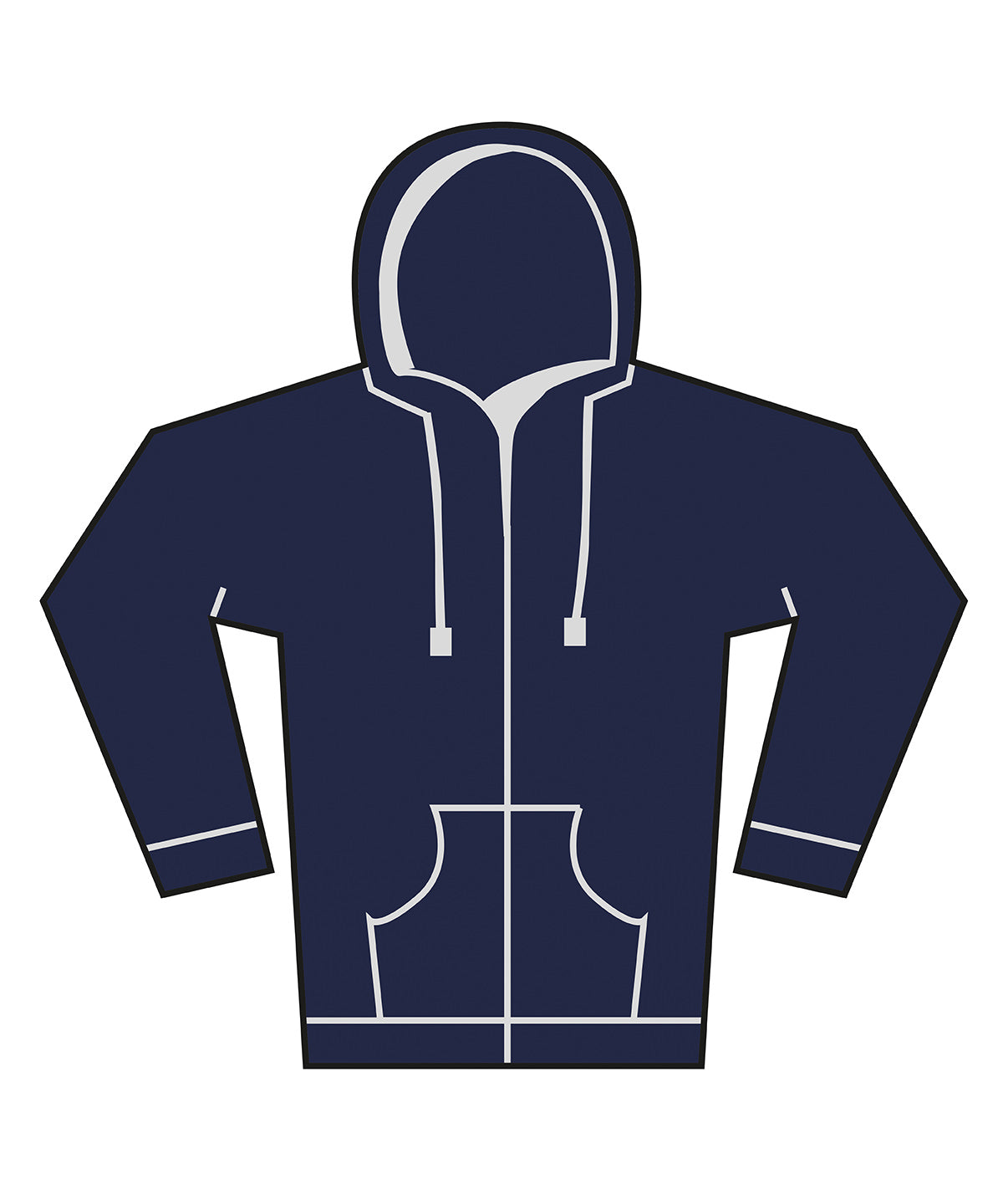 Unisex heavy full-zip hoodie - BE157 - Navy - Customisable Hoodies