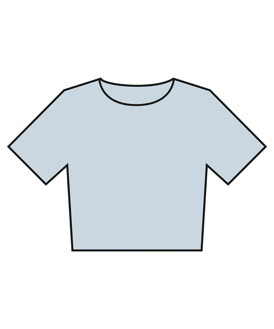 Women’s heavyweight washed cropped tee - BE160 - Light Washed Denim - Customisable T-Shirts