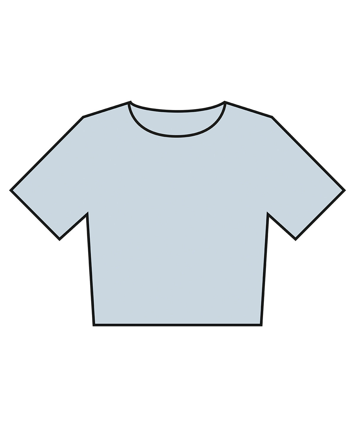 Women’s heavyweight washed cropped tee - BE160 - Light Washed Denim - Customisable T-Shirts