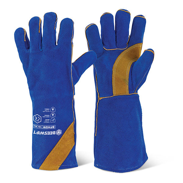 Beeswift Cat2 High Quality Welders Gauntlet Gloves 16" - - Customisable Welders Gauntlets