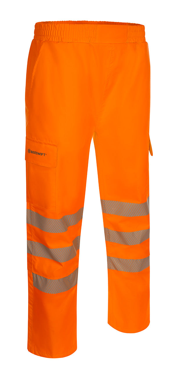 Beeswift Birkdale Hi Vis Waterproof Breathable Trousers Bit - Orange - Customisable Trousers