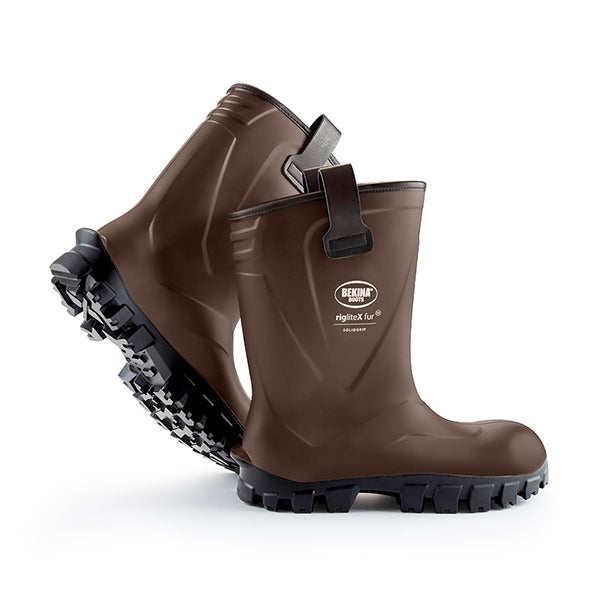 Bekina Riglite X Solid Grip Fur Full Safety Wellingtons S Bnxfn4 P7080 - Brown 3.5 - Customisable Wellingtons